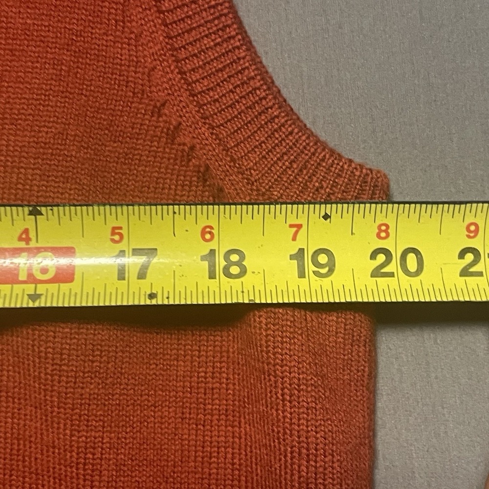 Brooks Brothers 346 100% Merino Wool Cardigan Vest Orange Mens M - Picture 3 of 5
